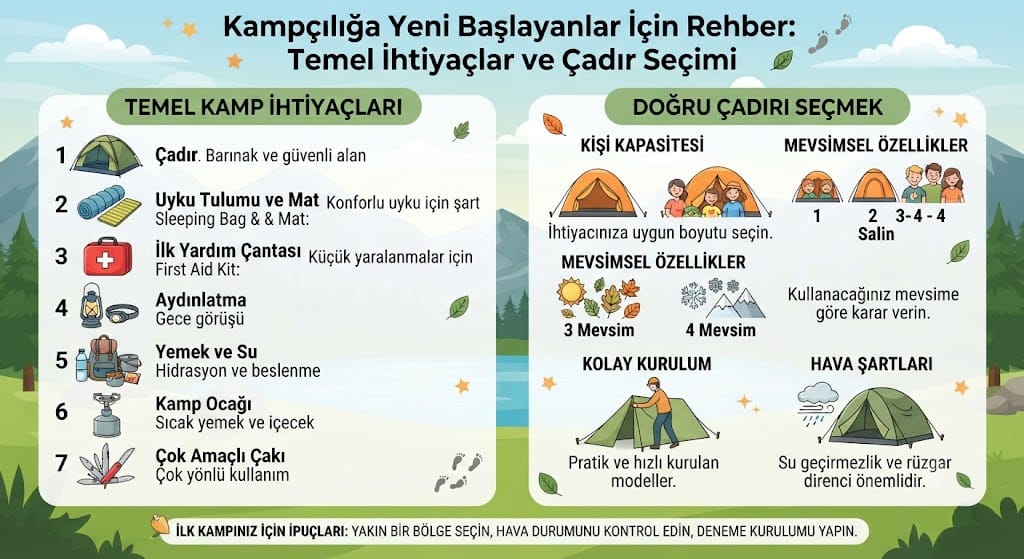 Kampçılığa Yeni Başlayanlar İçin Rehber: Temel İhtiyaçlar ve Çadır Seçimi