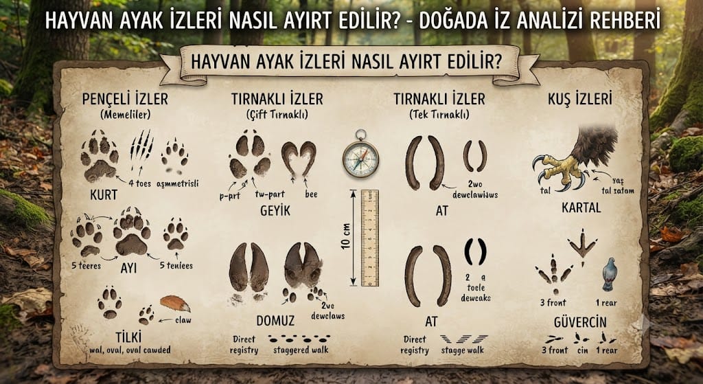 Hayvan Ayak İzleri Nasıl Ayırt Edilir? Doğada İz Analizi Rehberi