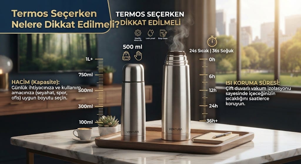 Termos Seçerken Nelere Dikkat Edilmeli? Hacim ve Isı Koruma Süresi