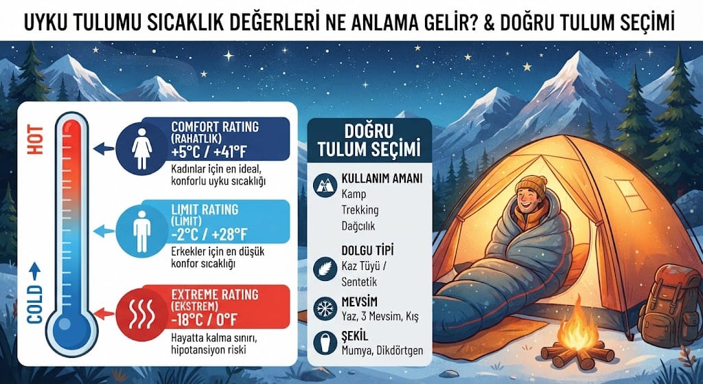 Uyku Tulumu Sıcaklık Değerleri Ne Anlama Gelir? Doğru Tulum Seçimi