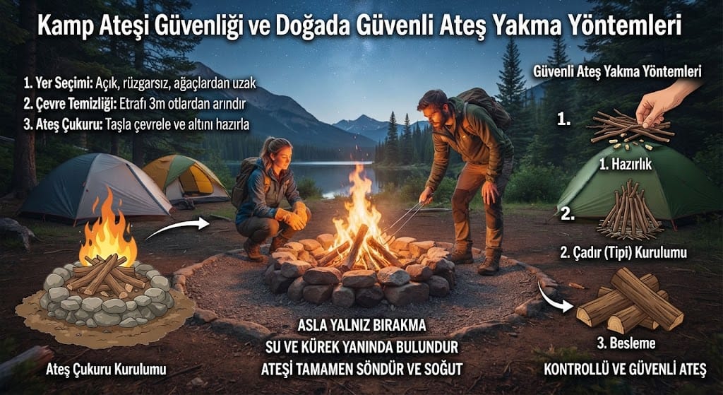 Kamp Ateşi Güvenliği ve Doğada Güvenli Ateş Yakma Yöntemleri
