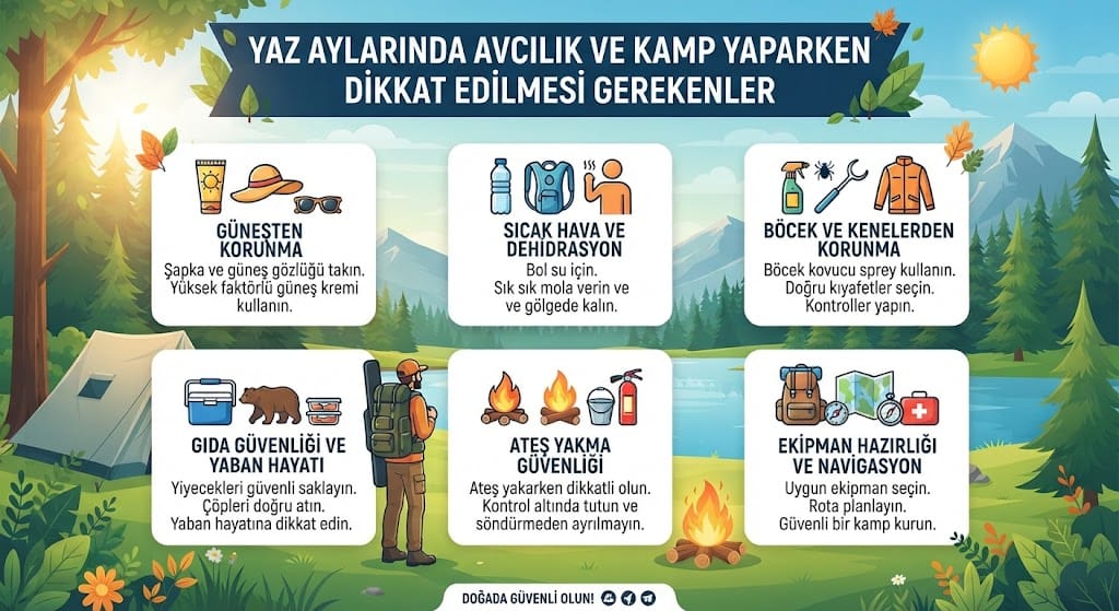 Yaz Aylarında Avcılık ve Kamp Yaparken Dikkat Edilmesi Gerekenler